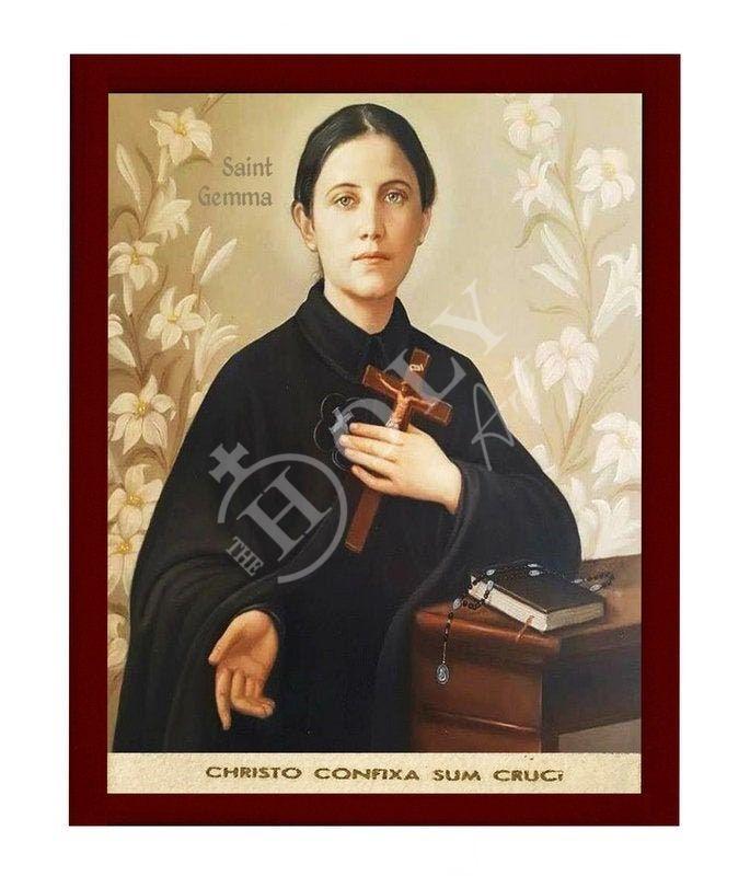 Saint Gemma icon, Handmade Greek Orthodox icon St Gemma Galgani, Byzantine art wall hanging on wood plaque, religious decor TheHolyArt