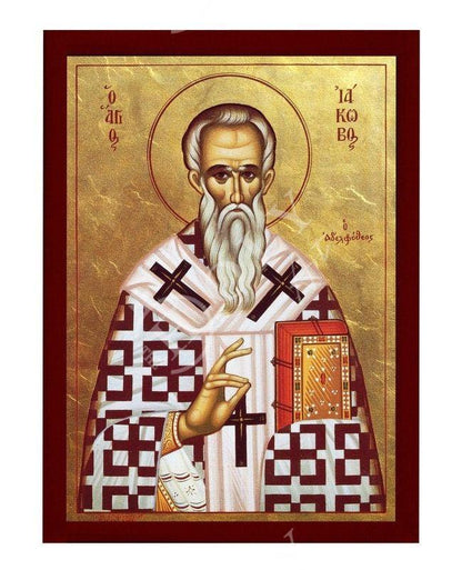 Saint James icon, Handmade Greek Orthodox icon of Apostle Iakovos, Apostle James Byzantine art wall hanging wood plaque, religious decor - TheHolyArt