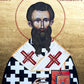 Saint Ambrose icon, Handmade Greek Orthodox icon St Ambrose of Milan, Byzantine art wall hanging on wood plaque icon, religious decor TheHolyArt
