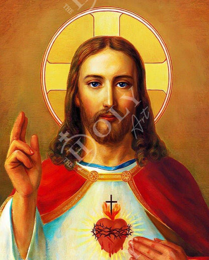 Jesus Christ icon, Handmade Greek Orthodox icon of our Lord, Byzantine art wall hanging on wood plaque, religious icon home decor - TheHolyArt
