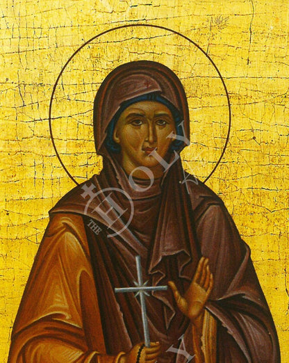 Saint Antigone icon, Handmade Greek Christian Orthodox Icon of St Antigone, Byzantine art wall hanging wood plaque, religious decor - TheHolyArt
