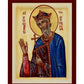 Saint Edward icon, Handmade Greek Orthodox icon of St Edward the Confessor, Catholic art wall hanging icon wood plaque, religious decor TheHolyArt