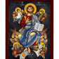 Jesus Christ icon, Handmade Greek Orthodox icon of our Lord w Apostles, Byzantine wood plaque TheHolyArt