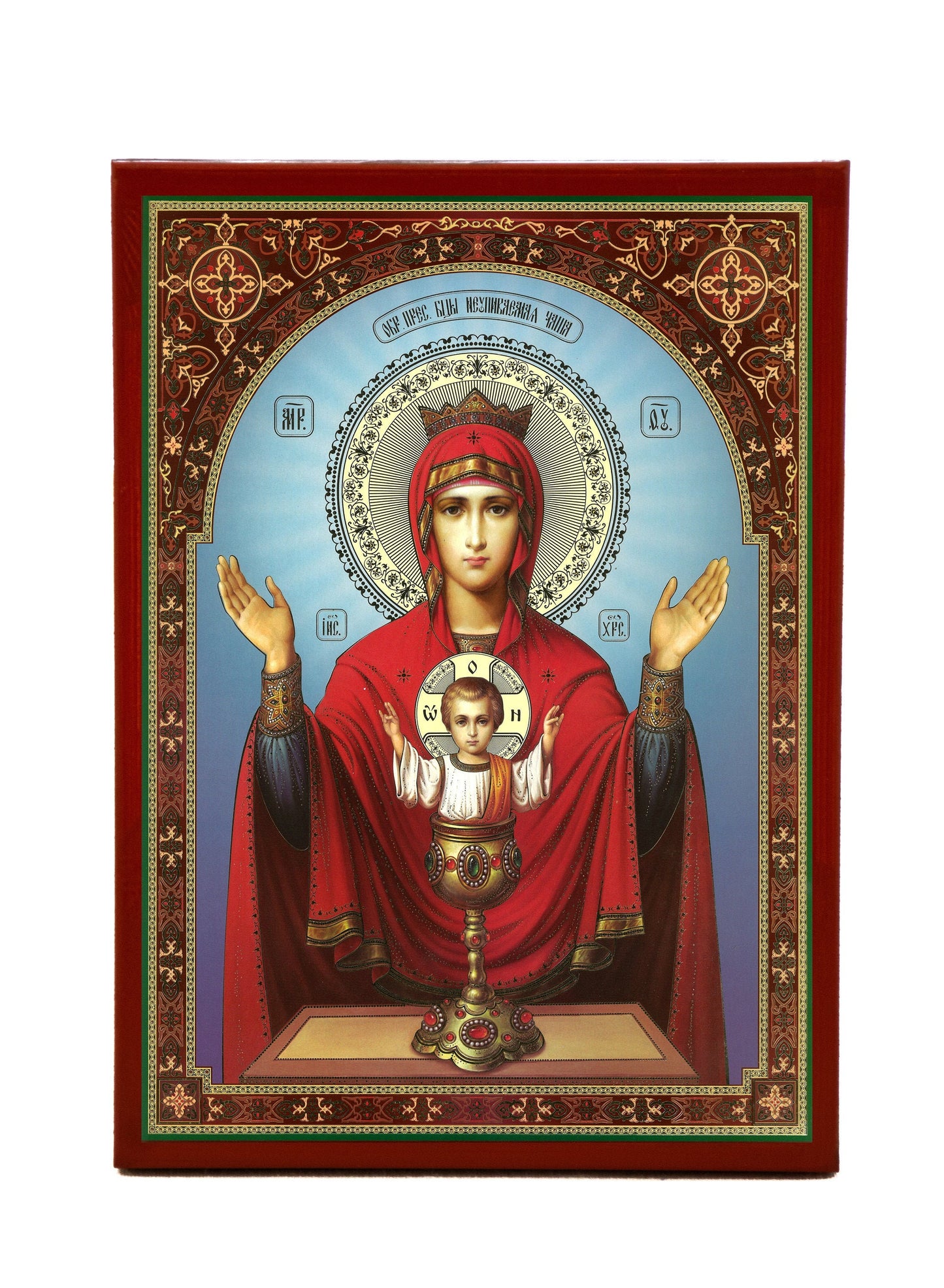 Virgin Mary icon Panagia, Handmade Greek Orthodox Icon Theotokos, Mother of God Byzantine art wall hanging wood plaque icon, religious decor TheHolyArt