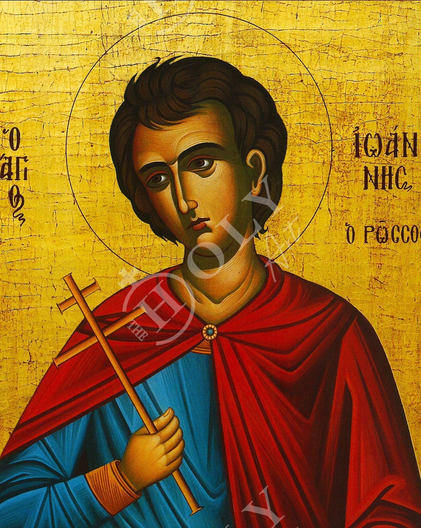 Saint John The Russian icon, Handmade Greek Orthodox icon St John, Byzantine art wall hanging on wood plaque icon, religious decor TheHolyArt