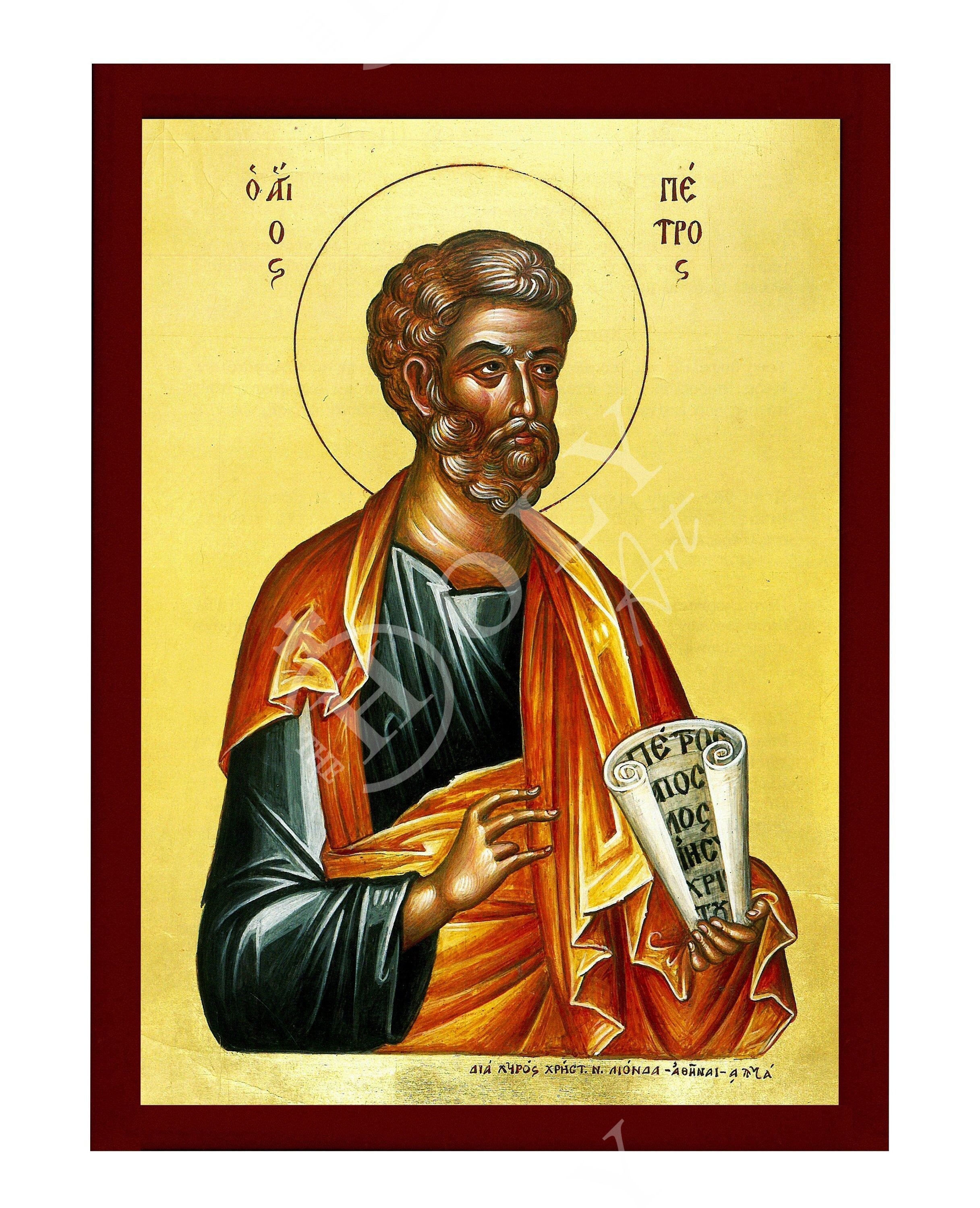 Saint Peter the Apostle cheapest Handmade Icon Gold Leaves plated