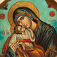 Virgin Mary icon Panagia, Handmade Greek Orthodox Icon, Mother of God Byzantine art wall hanging, Theotokos religious icon wood plaque TheHolyArt