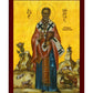 Saint Modestus icon, Handmade Greek Orthodox icon St Modestus of Jerusalem, Byzantine art wall hanging on wood plaque icon, religious decor TheHolyArt