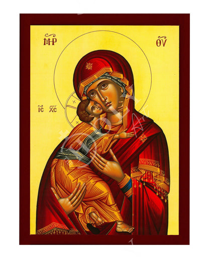 Virgin Mary icon Panagia, Greek Christian Orthodox Icon, Mother of God Byzantine art, Theotokos handmade wall hanging wood plaque - TheHolyArt