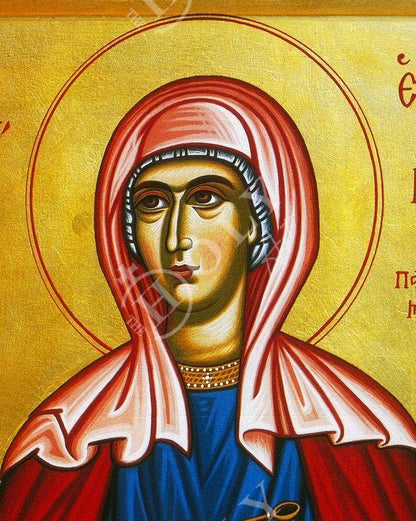 Saint Hermione icon, Handmade Greek Orthodox icon of St Hermione, Byzantine art wall hanging icon on wood plaque, religious decor - TheHolyArt