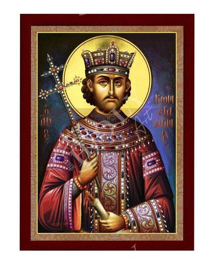 Saint Constantine icon the Great, Handmade Greek Orthodox icon of St Constantine, Byzantine art wall hanging, religious gift - TheHolyArt