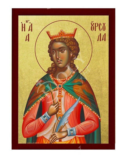 Saint Ursula icon, Handmade Greek Orthodox icon St Ursula, Byzantine art wall hanging on wood plaque icon, religious decor - TheHolyArt