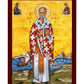 Saint Nicholas icon, Handmade Greek Orthodox icon of St Nick, Byzantine art wall hanging icon on wood plaque, religious decor (2) TheHolyArt