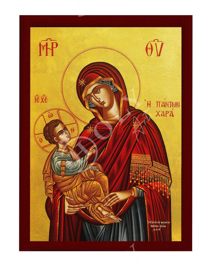 Virgin Mary icon Panagia, Greek Christian Orthodox Icon, Mother of God Byzantine art, Theotokos handmade wall hanging wood plaque - TheHolyArt