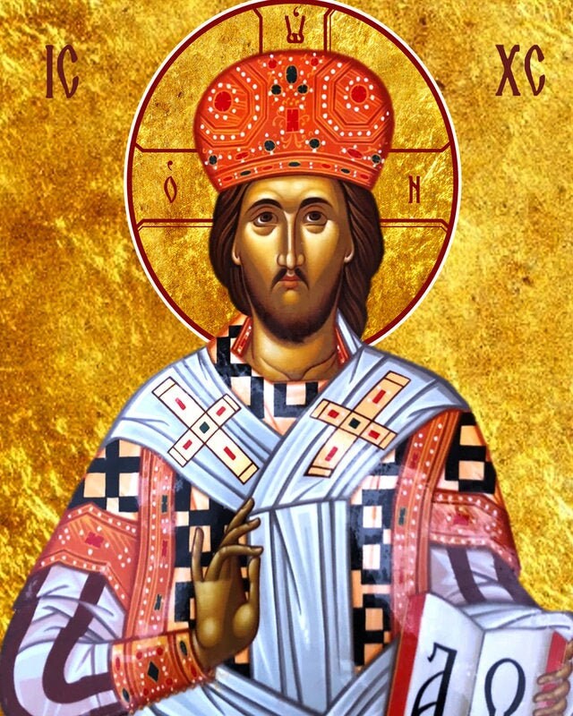 Jesus Christ icon, The Great High Priest handmade Greek Orthodox icon, Byzantine art wall hanging on wood plaque, religious decor TheHolyArt