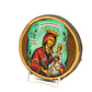 Virgin Mary icon Panagia Rose Amaranth, Handmade Greek Orthodox Icon of Mother of God, Theotokos Byzantine art wall hanging wood plaque icon TheHolyArt