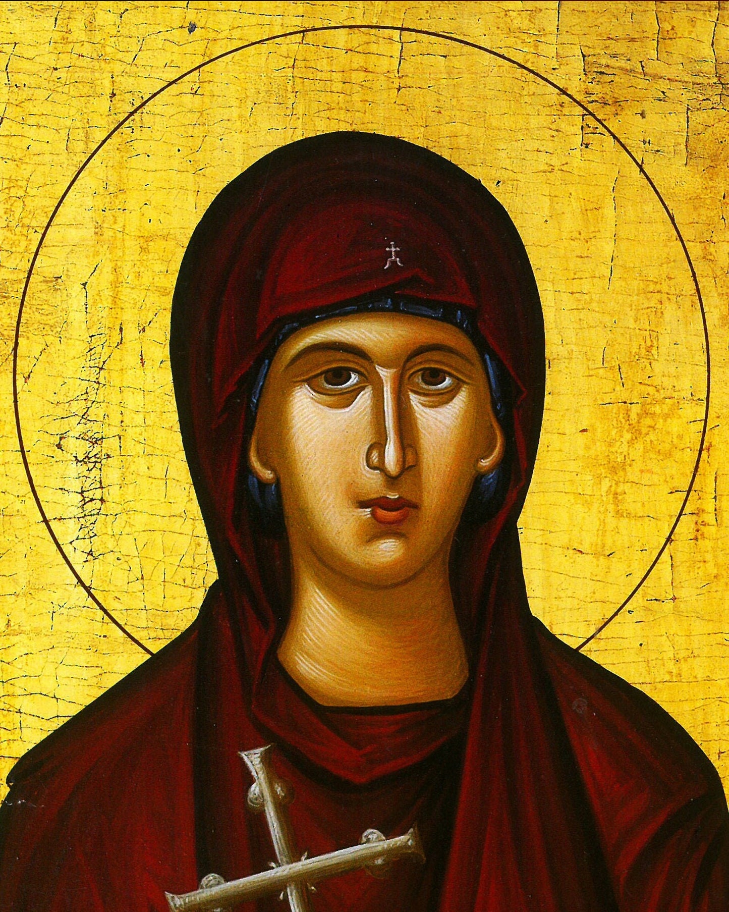 Saint Eudokia icon, Handmade Greek Orthodox icon of St Evdokia of Heliopolis, Byzantine art wall hanging icon wood plaque, religious decor TheHolyArt