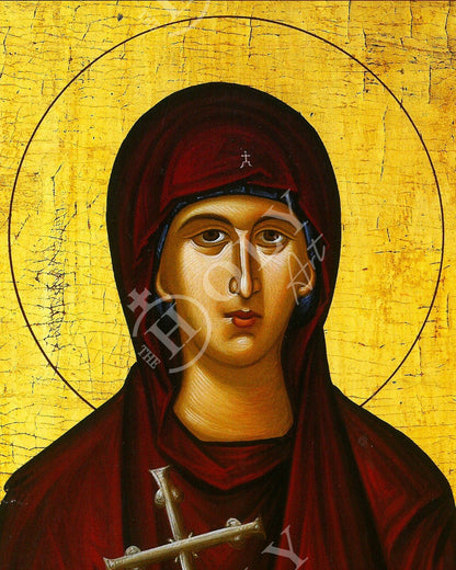 Saint Eudokia icon, Handmade Greek Orthodox icon of St Evdokia of Heliopolis, Byzantine art wall hanging icon wood plaque, religious decor - TheHolyArt
