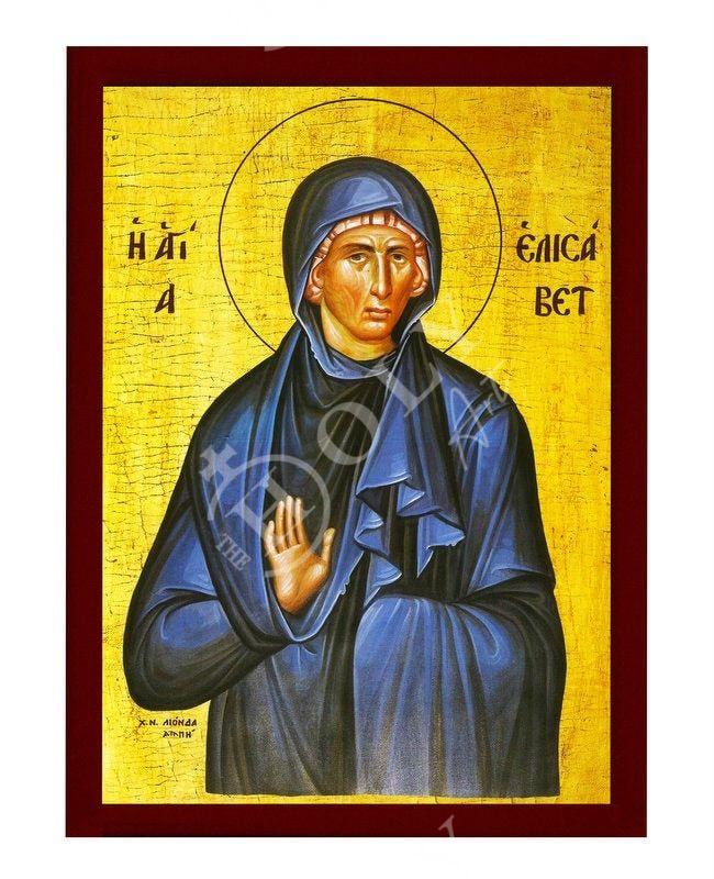 Saint Elizabeth icon, Handmade Greek Catholic Orthodox icon of St Elizabeth, Byzantine art wall hanging wood plaque religious decor gift TheHolyArt