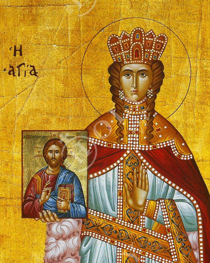Saint Theodora icon the Empress, Handmade Greek Orthodox icon of St Theodora wife of Justinian, Byzantine art wall hanging, religious decor - TheHolyArt