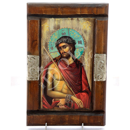 Jesus Christ icon, Handmade Greek Orthodox icon of Nymphios Bridegroom, Byzantine art wall hanging icon wood plaque 38x24cm, religious decor - TheHolyArt