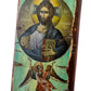 Jesus Christ icon Pantocrator, Handmade Greek Orthodox icon, Byzantine art wall hanging canvas icon wood plaque 40x14cm, wedding gift TheHolyArt