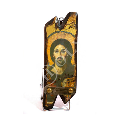 Jesus Christ icon, Handmade Greek Orthodox icon, Byzantine art wall hanging canvas icon of our Lord on wood plaque, religious decor - TheHolyArt