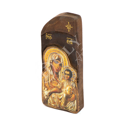 Virgin Mary icon Panagia Ierosolymitissa, Handmade Greek Orthodox Icon, Mother of God Byzantine art wall hanging, Theotokos wood plaque - TheHolyArt