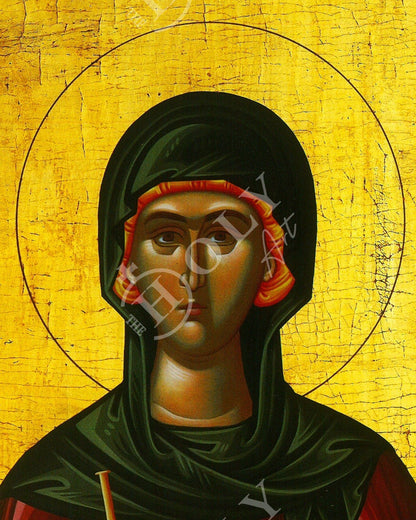 Saint Paraskevi icon, Handmade Greek Orthodox icon of St Paraskevi of Rome, Byzantine art wall hanging icon plaque, religious decor - TheHolyArt