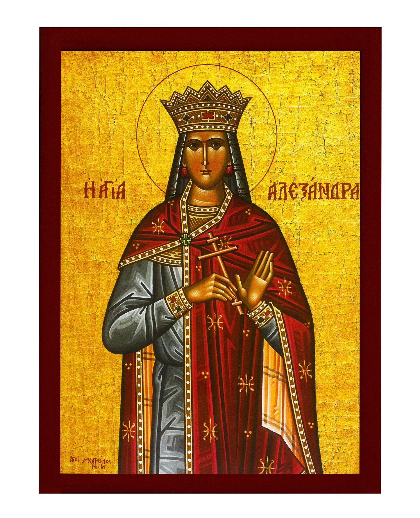 Saint Alexandra icon the Empress, Byzantine art wall hanging of St Alexandra the Empress, Handmade Greek Orthodox icon, religious gift TheHolyArt