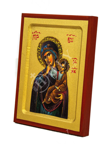 Virgin Mary icon Panagia Paramythia, Handmade Greek Orthodox Icon, Mother of God Byzantine art, Theotokos Christian wall hanging wood plaque - TheHolyArt