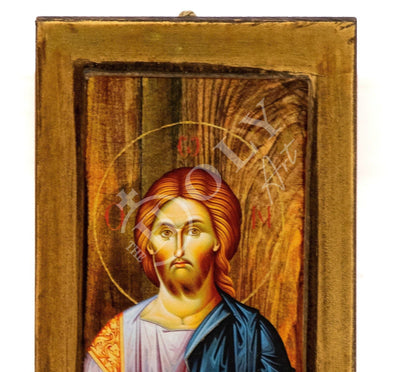 Jesus Christ icon, Handmade Greek Orthodox icon of our Lord, Byzantine art wall hanging wood plaque icon, wedding gift, religious decor - TheHolyArt