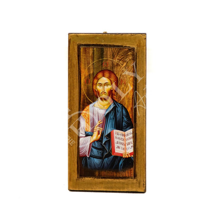 Jesus Christ icon, Handmade Greek Orthodox icon of our Lord, Byzantine art wall hanging wood plaque icon, wedding gift, religious decor - TheHolyArt