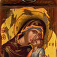 Virgin Mary icon Glykophilousa, Handmade Greek Orthodox icon of Theotokos, Mother of God Byzantine art wall hanging gold leaf icon 20x9cm TheHolyArt