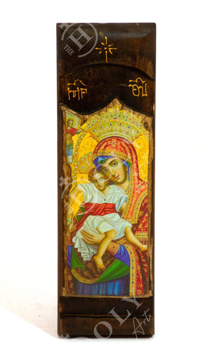 Virgin Mary icon Panagia Eleousa, Handmade Greek Orthodox Icon, Mother of God Byzantine art wall hanging, Theotokos icon, religious decor - TheHolyArt