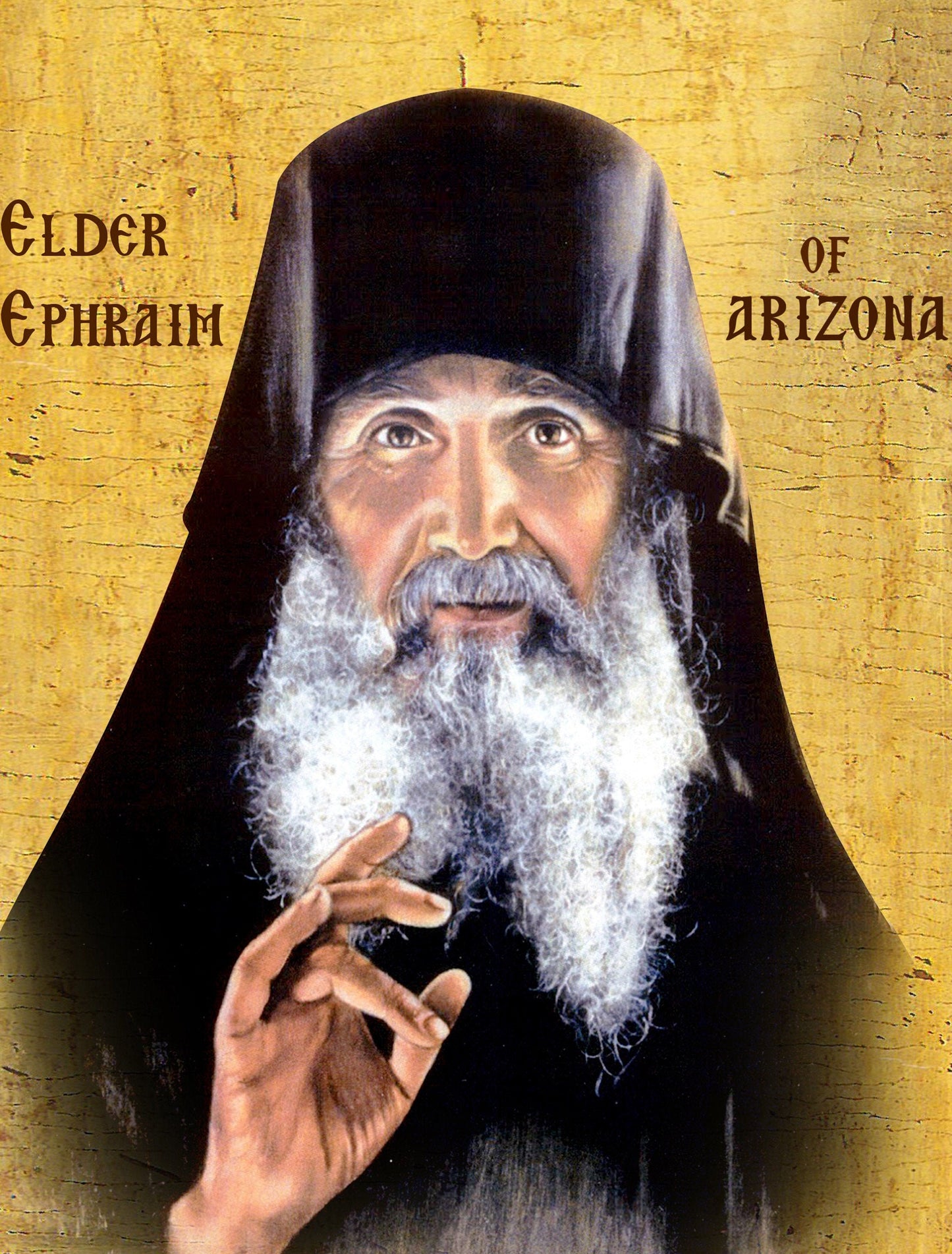 Elder Ephraim of Arizona icon, Handmade Greek Orthodox icon of Ephraim Moraitis of Philotheou, Byzantine art wall hanging wood plaque TheHolyArt