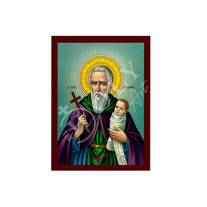 Saint Stylianos icon, Byzantine art wall hanging, Handmade Greek Orthodox icon of St Stylianos of Paphlagonia wood plaque religious decor(1) - TheHolyArt