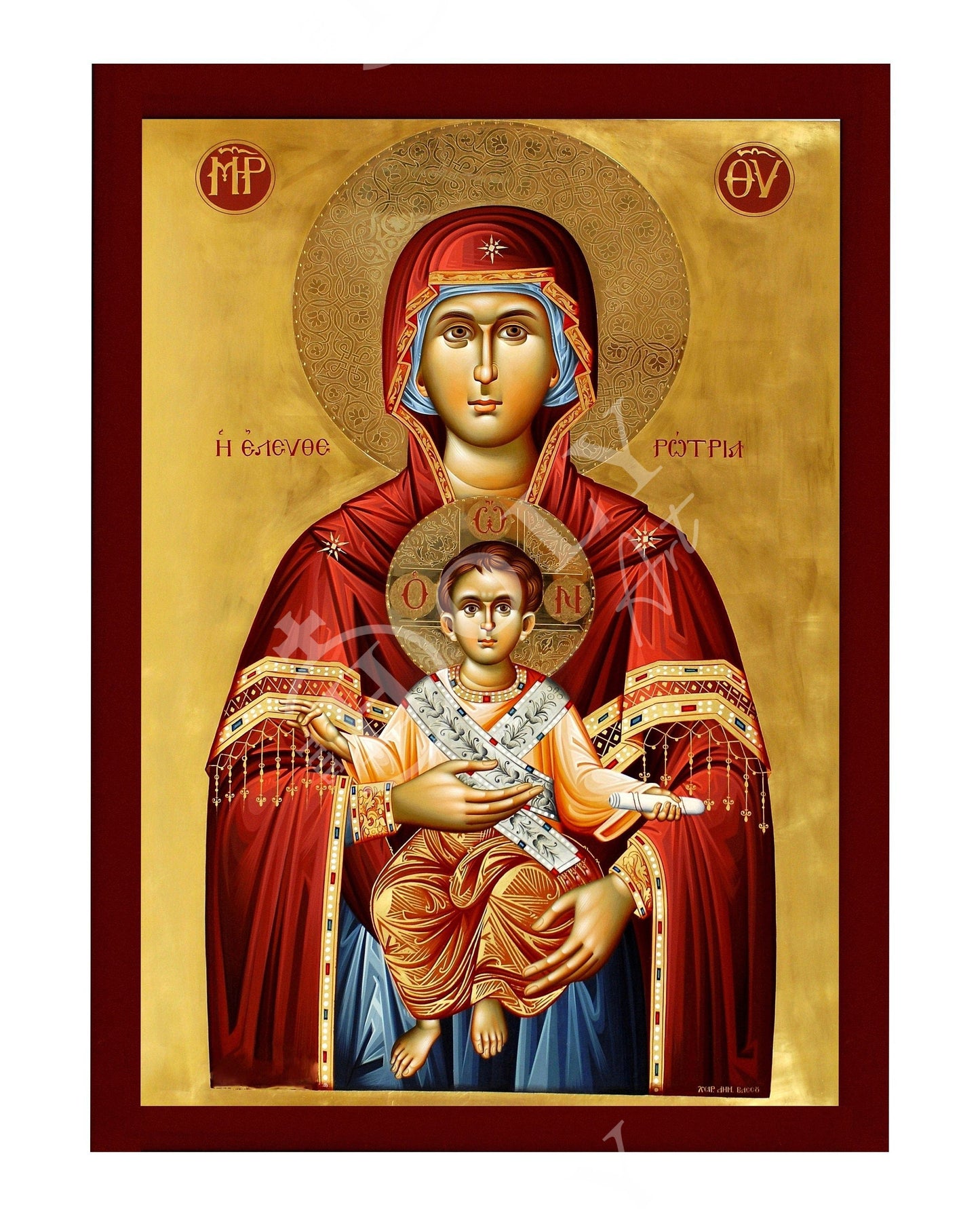 Virgin Mary icon Panagia Eleftherotria, Handmade Greek Orthodox Icon of Theotokos the Liberator, Byzantine art wall hanging plaque gift idea TheHolyArt