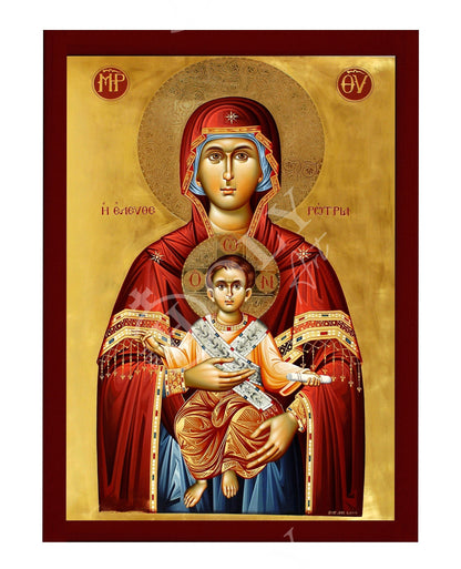 Virgin Mary icon Panagia Eleftherotria, Handmade Greek Orthodox Icon of Theotokos the Liberator, Byzantine art wall hanging plaque gift idea - TheHolyArt