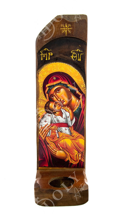 Virgin Mary icon Panagia Iconostasis, Handmade Greek Orthodox Icon, Mother of God Byzantine art altar, Theotokos wall hanging wood plaque - TheHolyArt