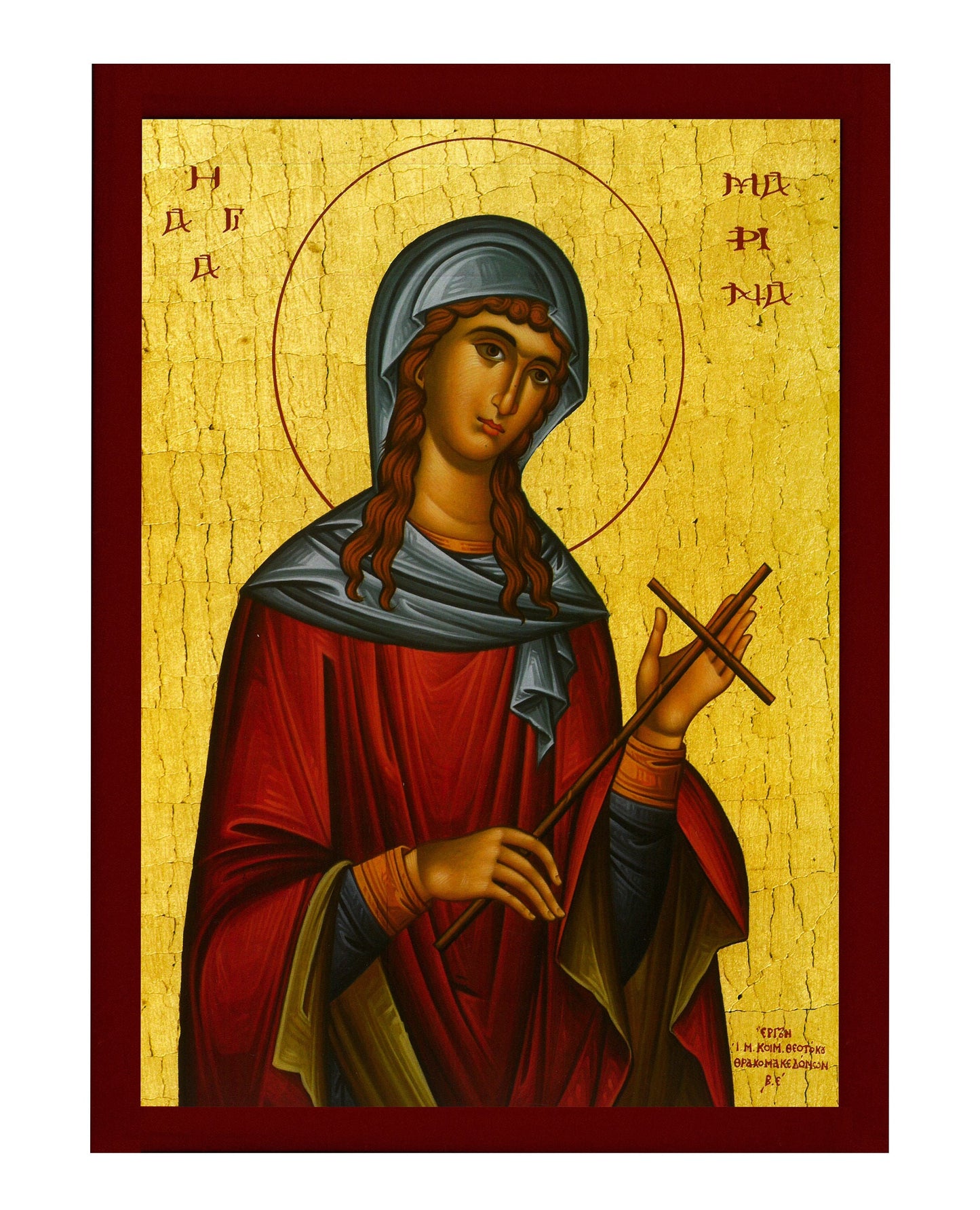 Saint Marina icon, Handmade Greek Orthodox icon of St Marina of Antioch the Martyr, Byzantine art wall hanging, religious gift TheHolyArt