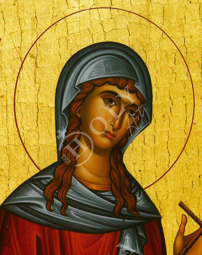 Saint Marina icon, Handmade Greek Orthodox icon of St Marina of Antioch the Martyr, Byzantine art wall hanging, religious gift - TheHolyArt