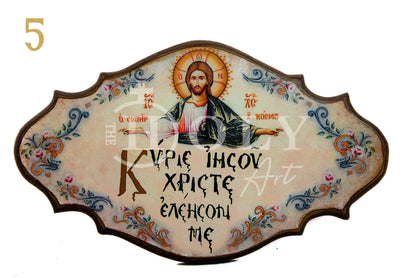 Custom Jesus Christ Virgin Mary icon, Byzantine art wall hanging, Christian saying Handmade Greek Orthodox icon wood plaque, religious decor - TheHolyArt