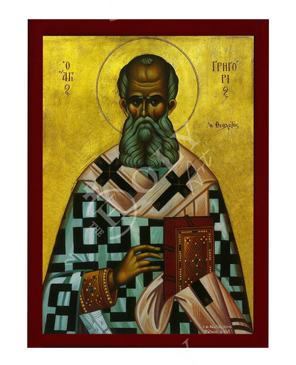 Saint Gregory icon the Theologian, Handmade Greek Orthodox icon of St Gregory, Byzantine art wall hanging, religious gift - TheHolyArt
