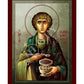Saint Panteleimon icon, Greek Handmade Orthodox icon of Saint Pantaleon, Byzantine art wall hanging of San Pantaleone, religious gift - TheHolyArt