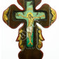 Crucifix Jesus Christ Cross, Blessing Cross, Byzantine art wall hanging, Greek Handmade Orthodox wooden Cross canvas icon 40x28cm TheHolyArt