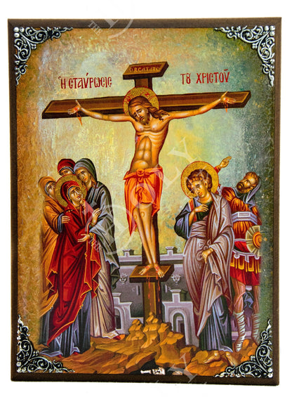 Resurrection Jesus Christ icon, Handmade Greek Orthodox icon, Byzantine art wall hanging wood plaque of our Lord rising from the dead, gift - TheHolyArt