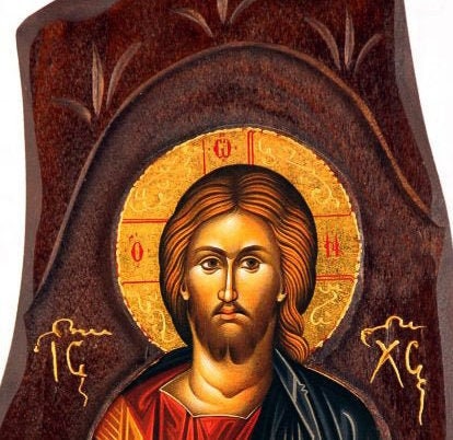 Jesus Christ icon, Handmade Greek Orthodox icon of our Lord, Pantocrator Byzantine art wall hanging icon wood plaque, religious decor TheHolyArt