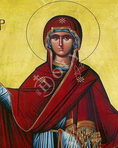 Virgin Mary icon Panagia Athonitissa, Handmade Greek Orthodox Icon of Theotokos Protector of Mt Athos Byzantine art wall hanging plaque - TheHolyArt