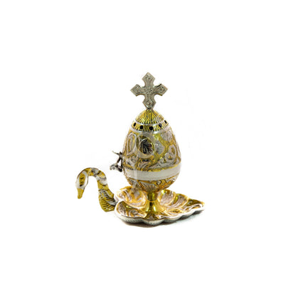 Christian Brass Resin Incense Burner, Greek Orthodox Thurible Incense holder, Metal Byzantine Home Censer Perfume burner, religious decor - TheHolyArt